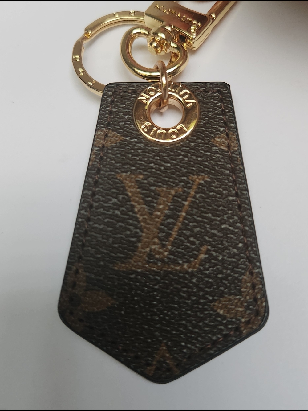Louis Vuitton Monogram Leather Key Charm in Brown